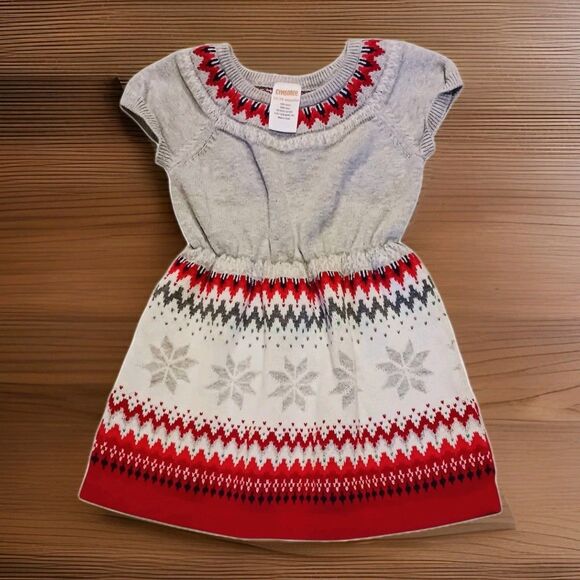 GYMBORee Nordic Snowflake Sweater Dress Girls Size 12-18  Mos Winter Christmas - Picture 1 of 5